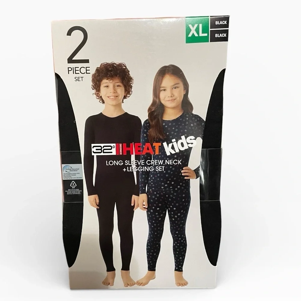 32 Degrees KIDS LONG SLEEVE CREW NECK+ LEGGING SET Black XL